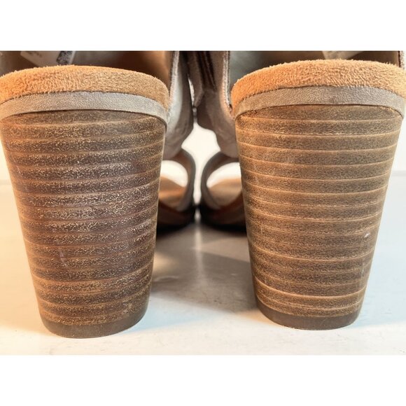 TOMS Suede Majorca Cutout Block Heels Womens Casual Sandals Shoes Taupe Size 6M - Picture 6 of 16